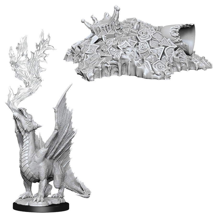 D&D: Nolzur's Marvelous Miniatures - Gold Dragon Wyrmling & Small Trea