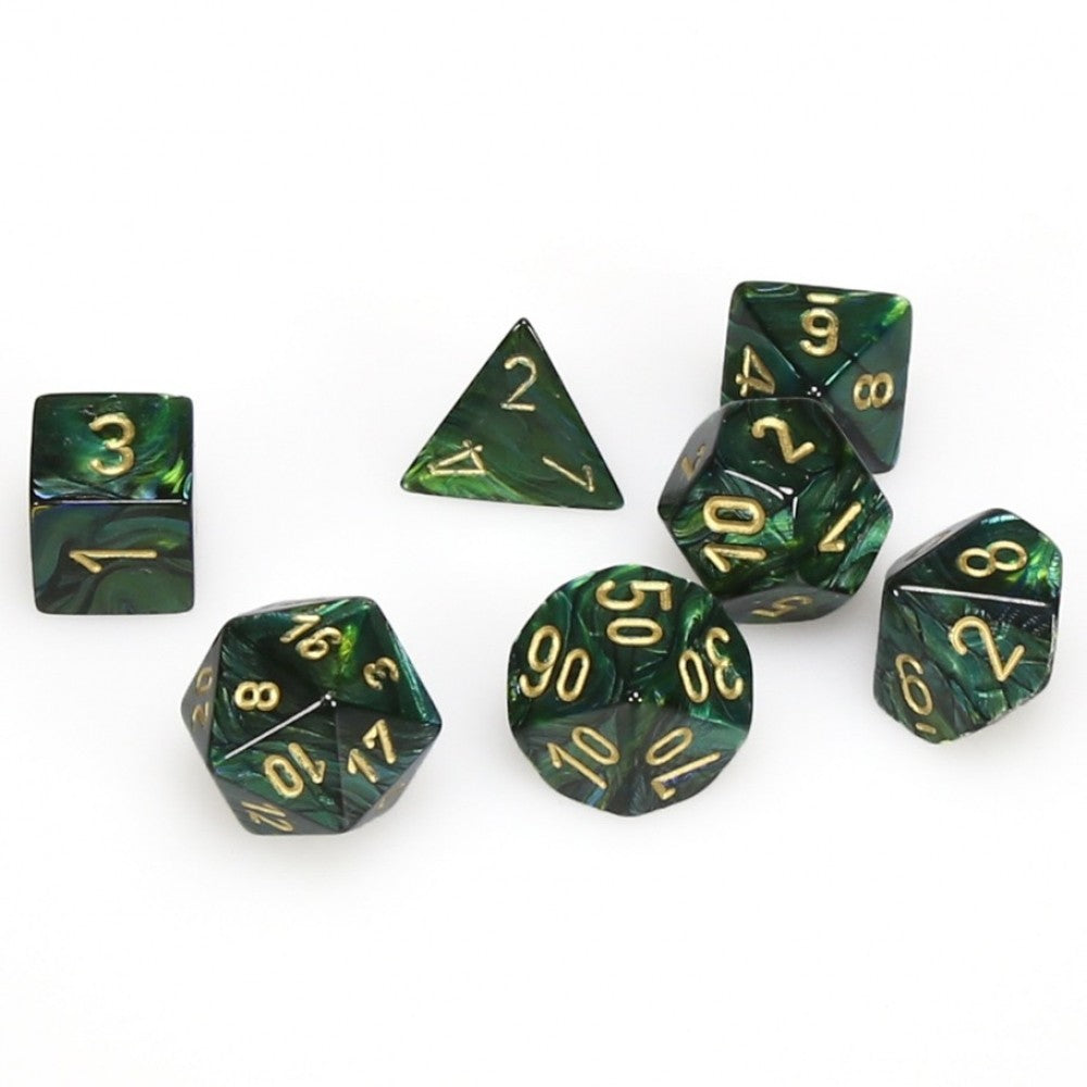 CHX27415: Scarab - Poly Set Jade w/gold (7)