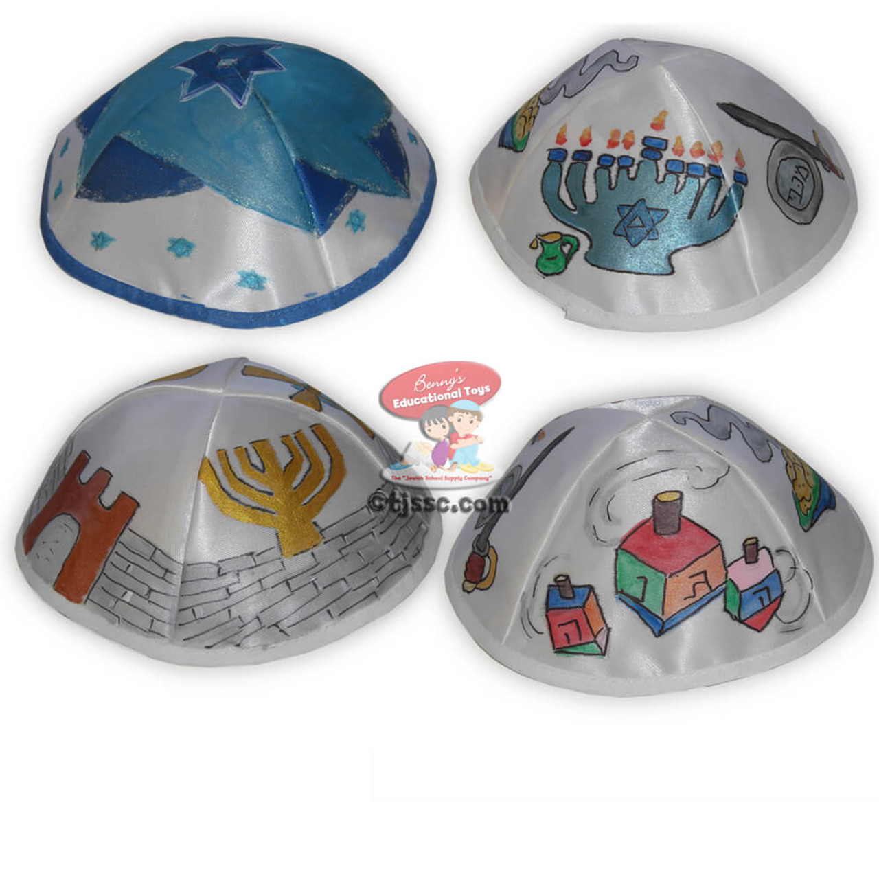 White Kippahs for Decoration - 6 in Pack!