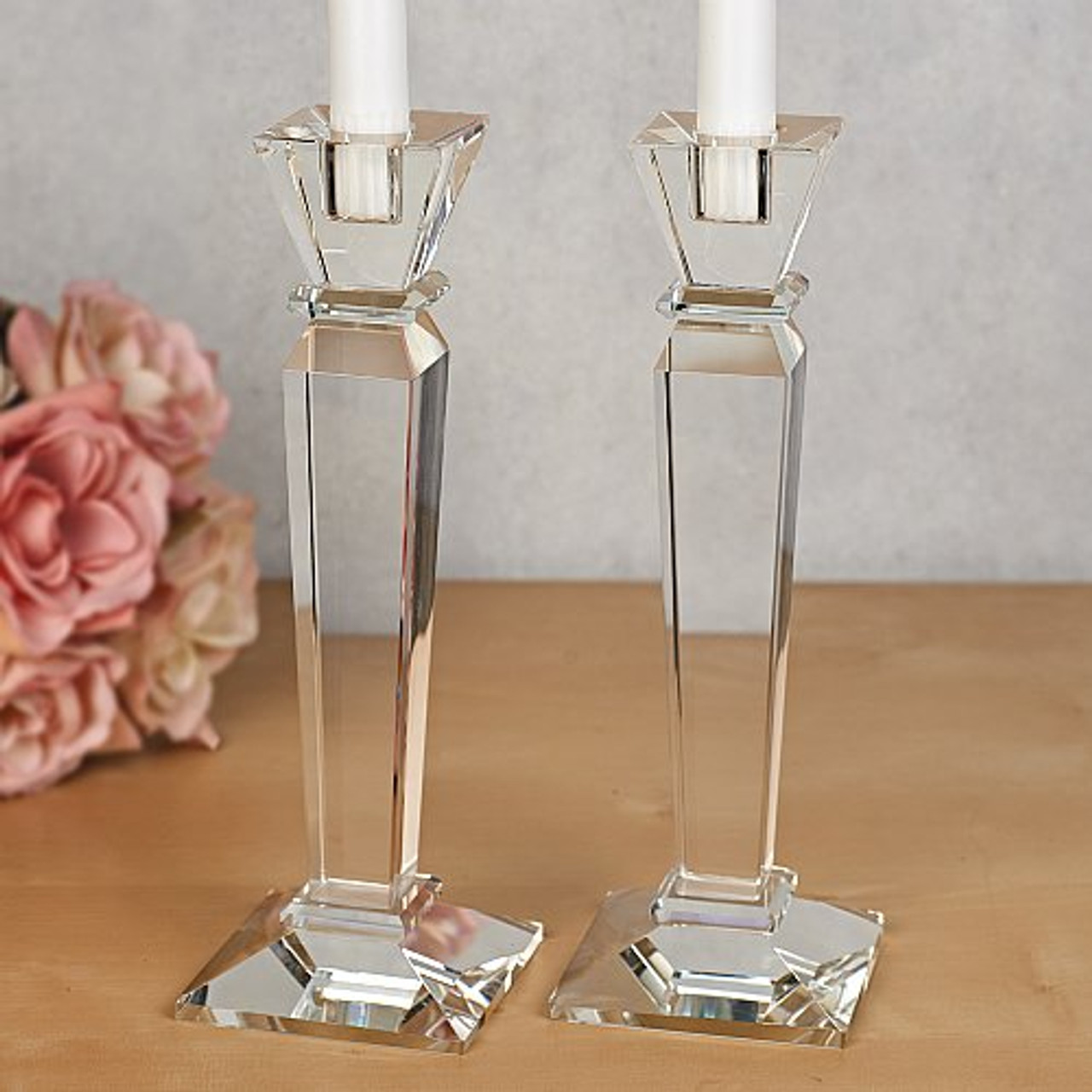 Crystal Candlesticks 9 1/4"
