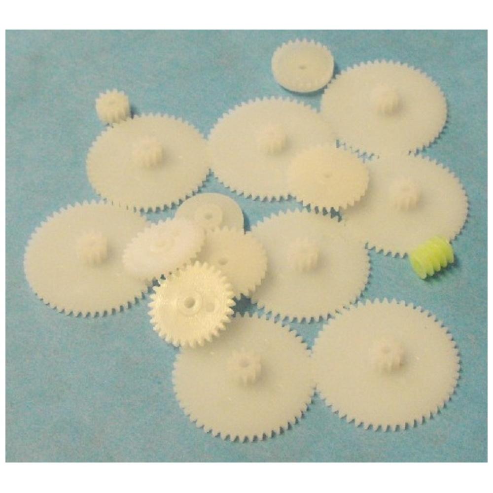 Assorted Small Plastic Motor Gears (16pcs)