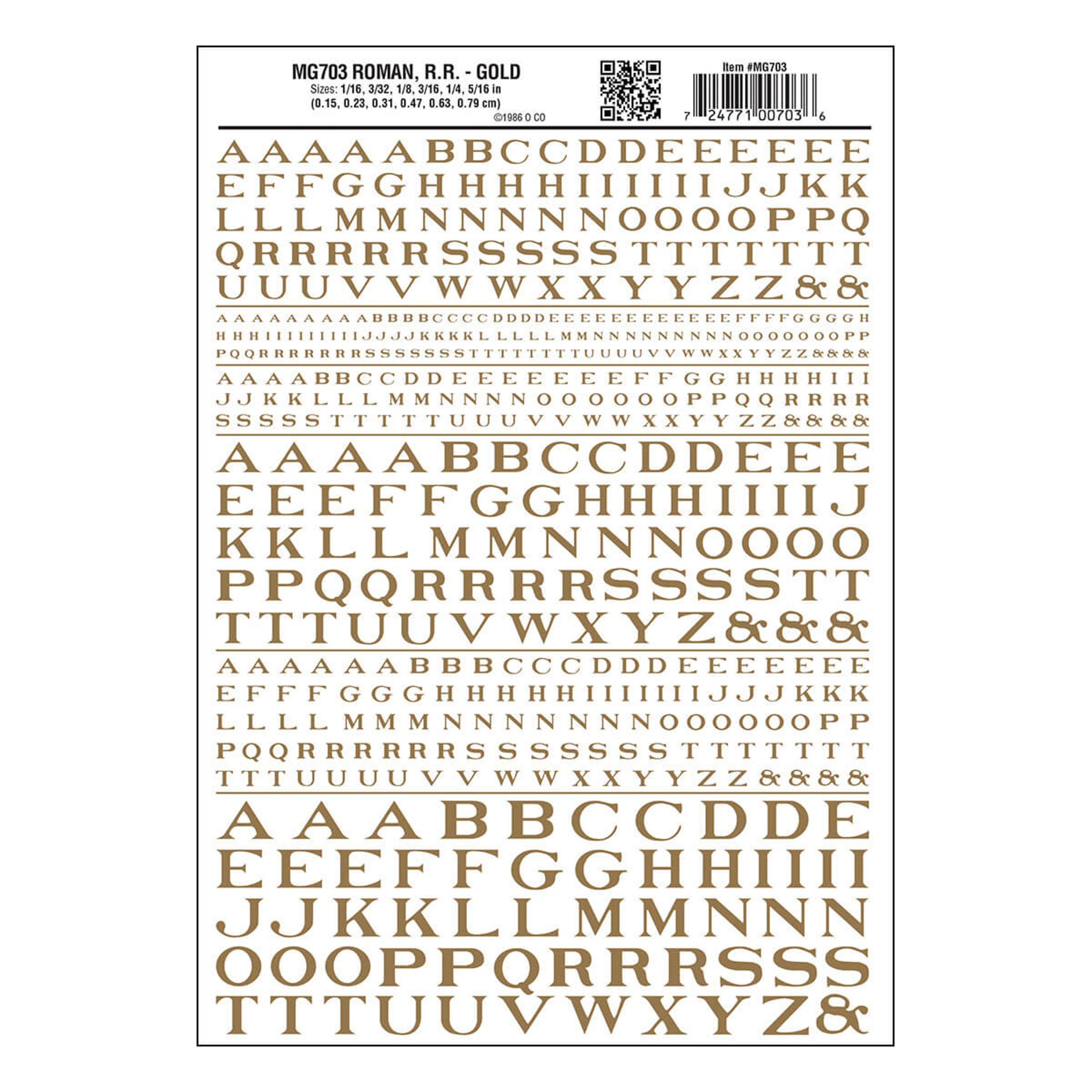 Woodland Scenics Roman R.R. Letters (Gold)