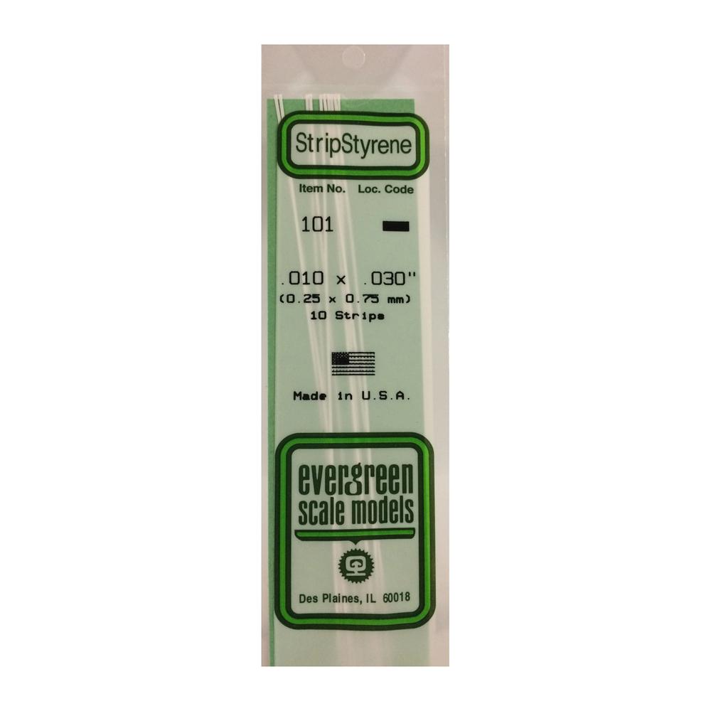 Evergreen StripStyrene Polystyrene Strips (Opaque White, .010/.030in)