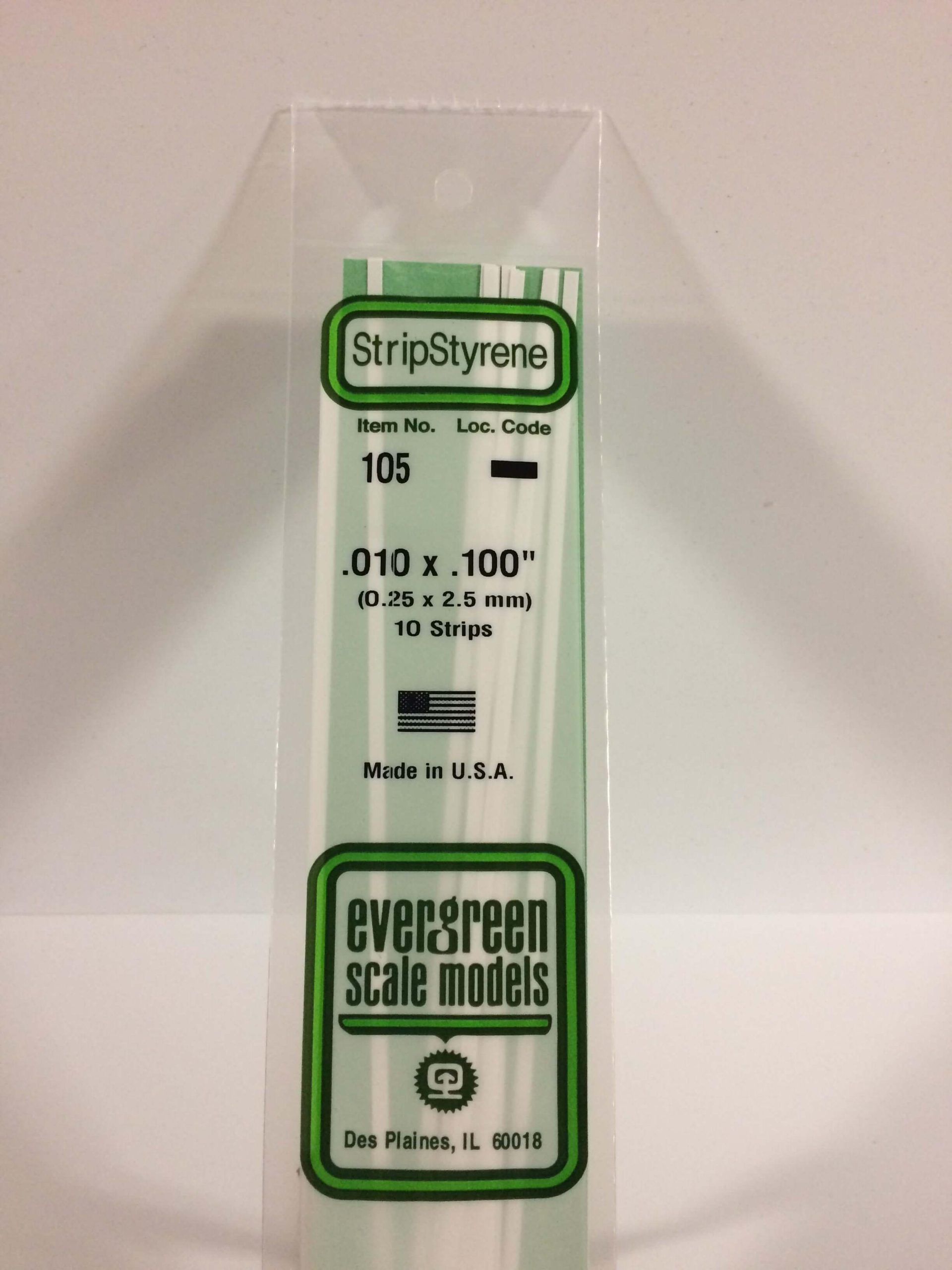 StripStyrene Polystyrene Strips (Opaque White, .010/.100)