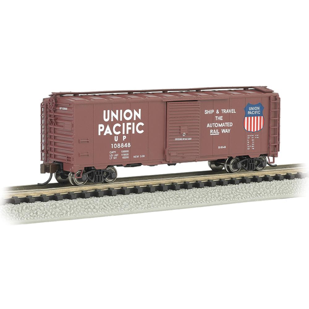 Bachmann N-Scale Union Pacific AAR 40ft Steel Box Car (Brown)