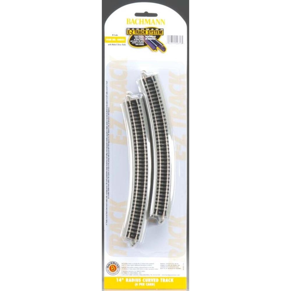 N-Scale 14" Radius E-Z Track Curved Track (6)