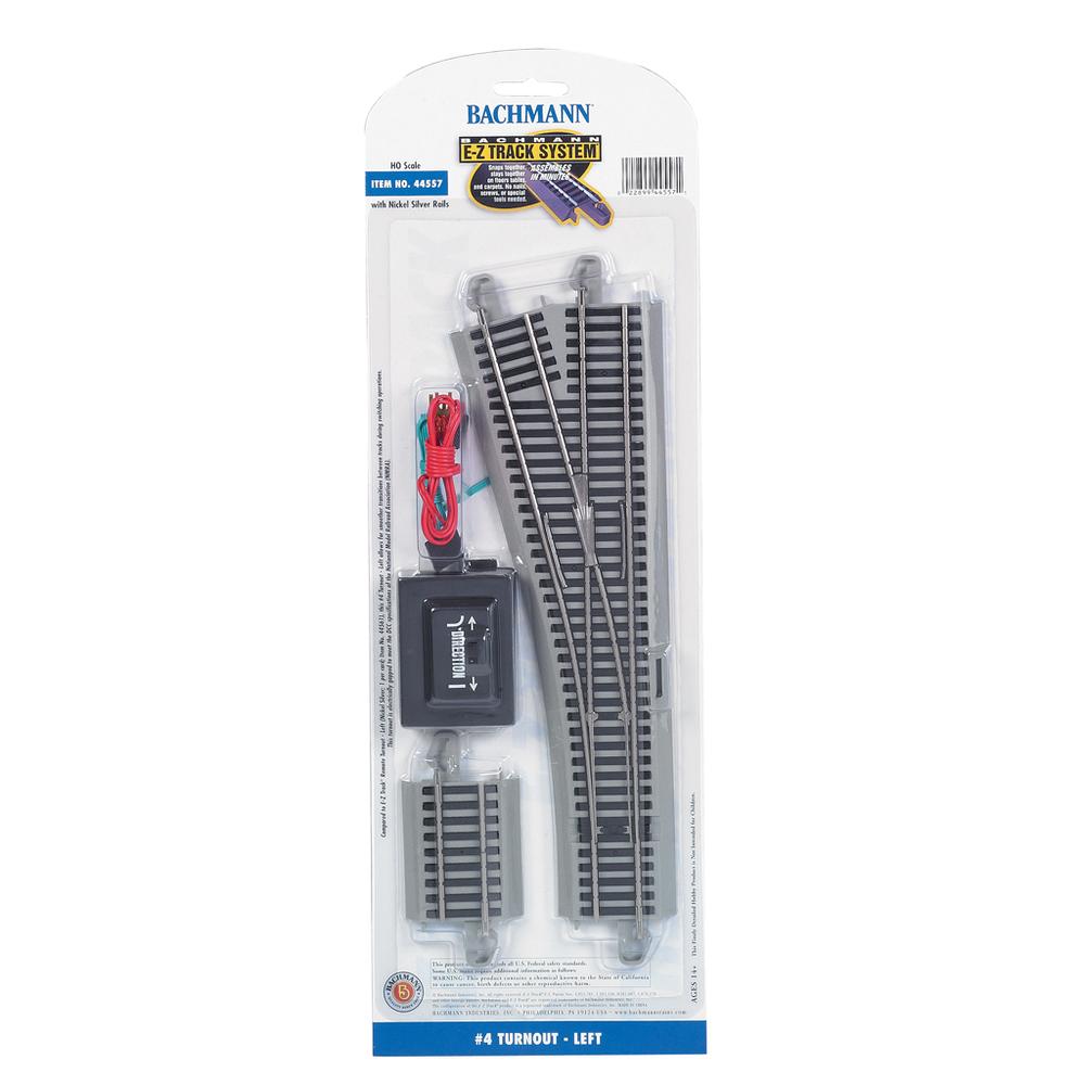 Bachmann HO Scale E-Z Track No. 4 Turnout (Left)