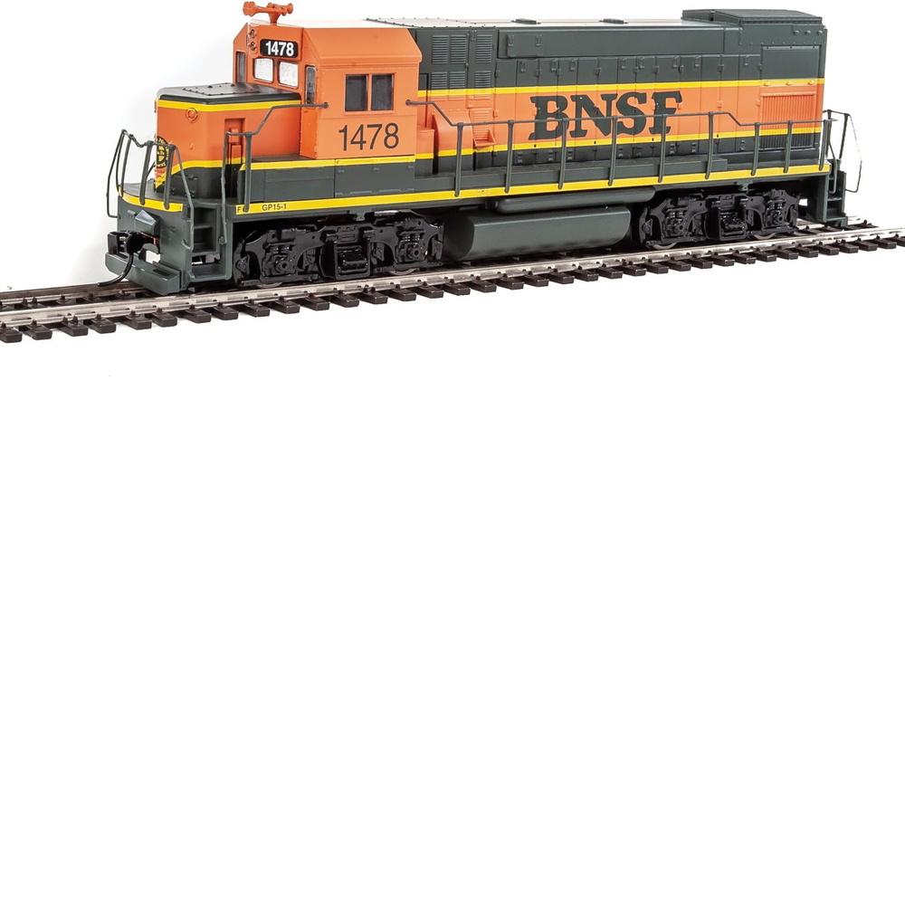HO Loco EMD GP15-1 Std. Burlington North. & Santa Fe-green/orange/yel.
