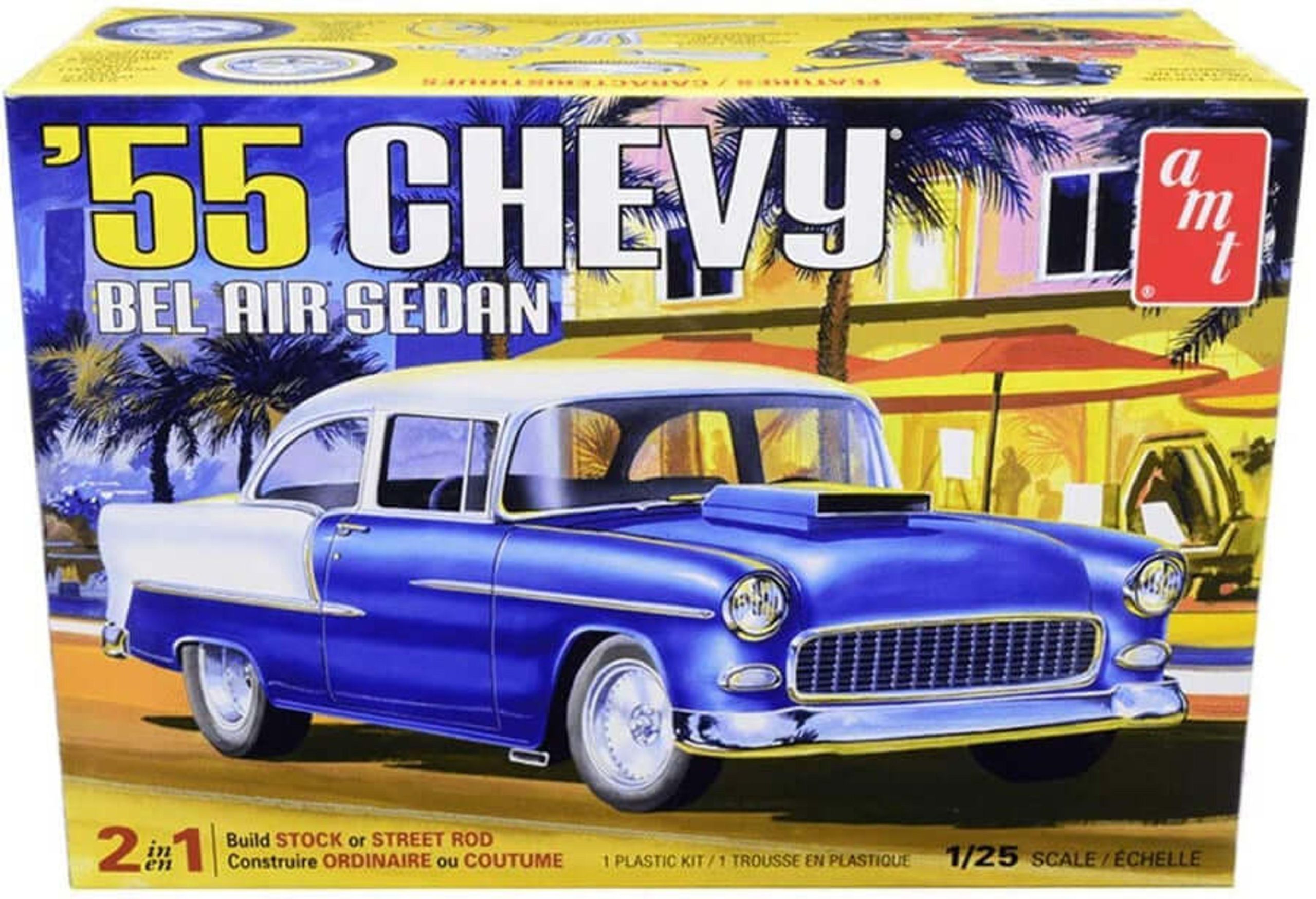 AMT 1/25 1955 Chevy Bel Air Sedan 2 in 1 Model Kit
