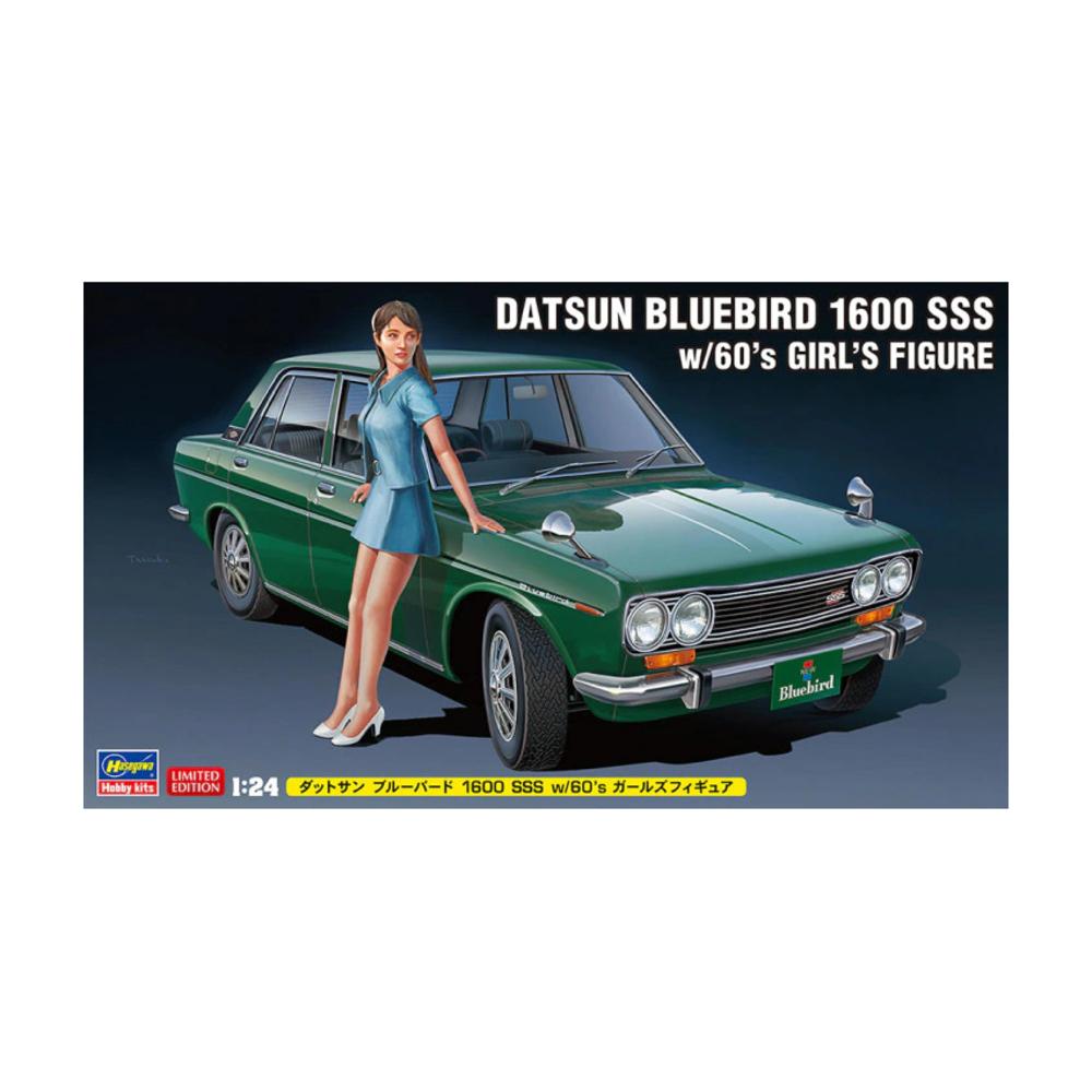 Hasegawa 1/24 Datsun Blueburd 1600 SSS w/ 60s Girl Figure