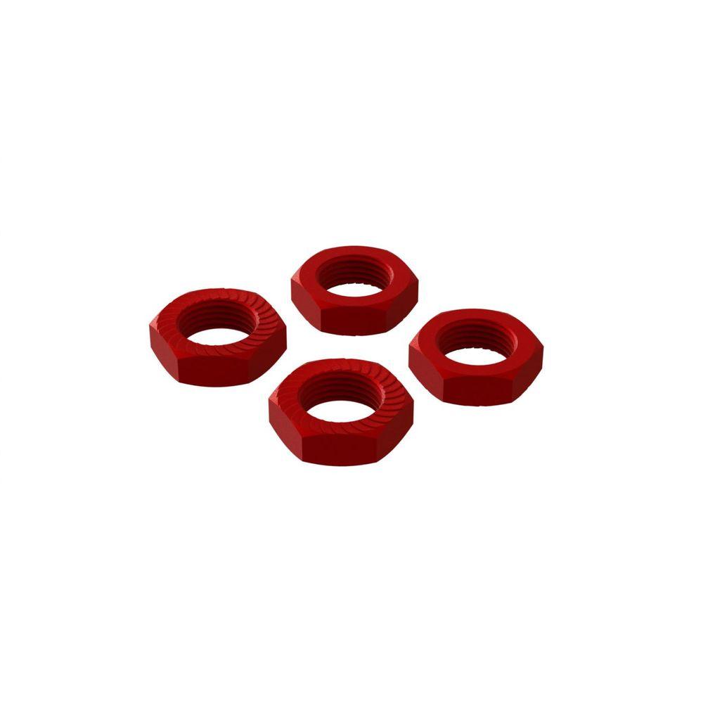 ARRMA Aluminum Wheel Nuts, 17mm Red (4)