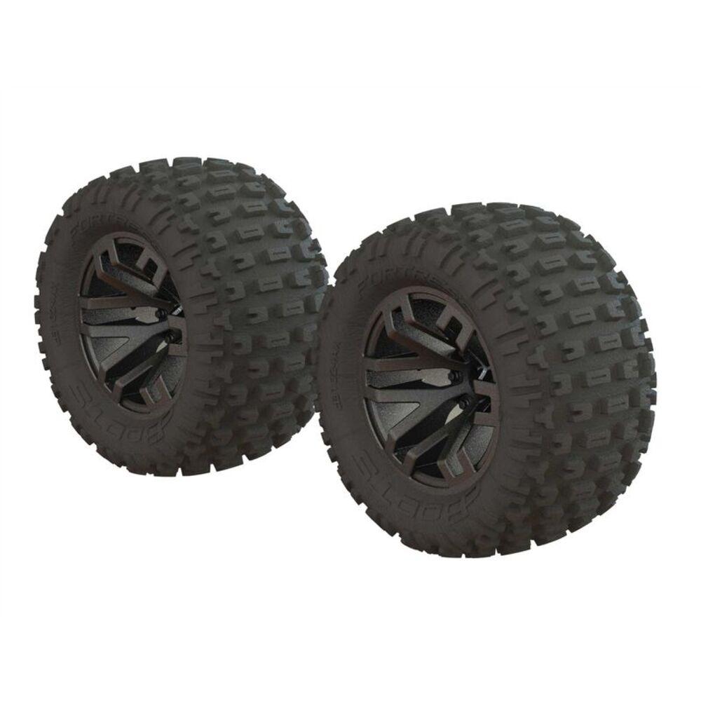 Arrma DBoots Fortress MT Tire set (Glued, Gun metal, 2pc) (Granite)