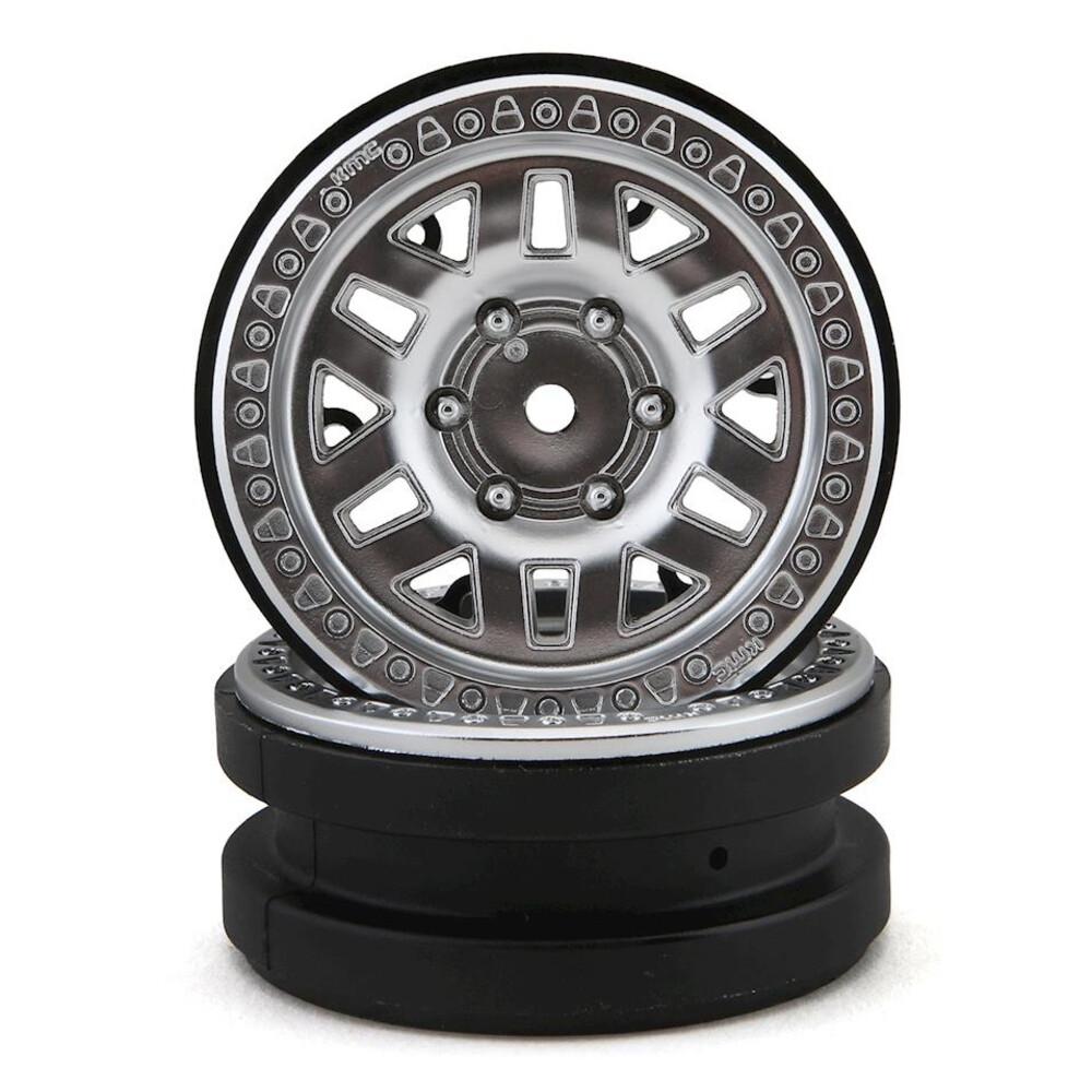 Axial 1.9 KMC Machete Beadlock Wheels (Satin Chrome) (2)