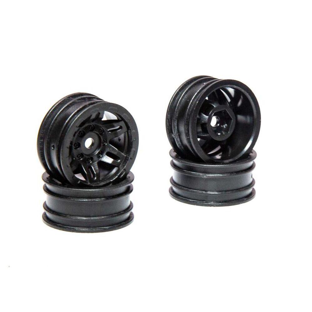 Axial 1.0 Rockster Wheels (Black, 4 pc)