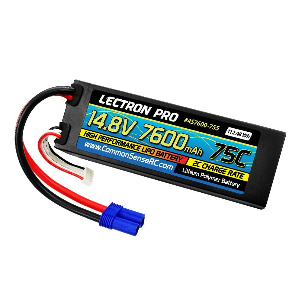 Battery - 14.8V 7600mAh 75C Hard Case Lipo Battery w/EC5 Connector