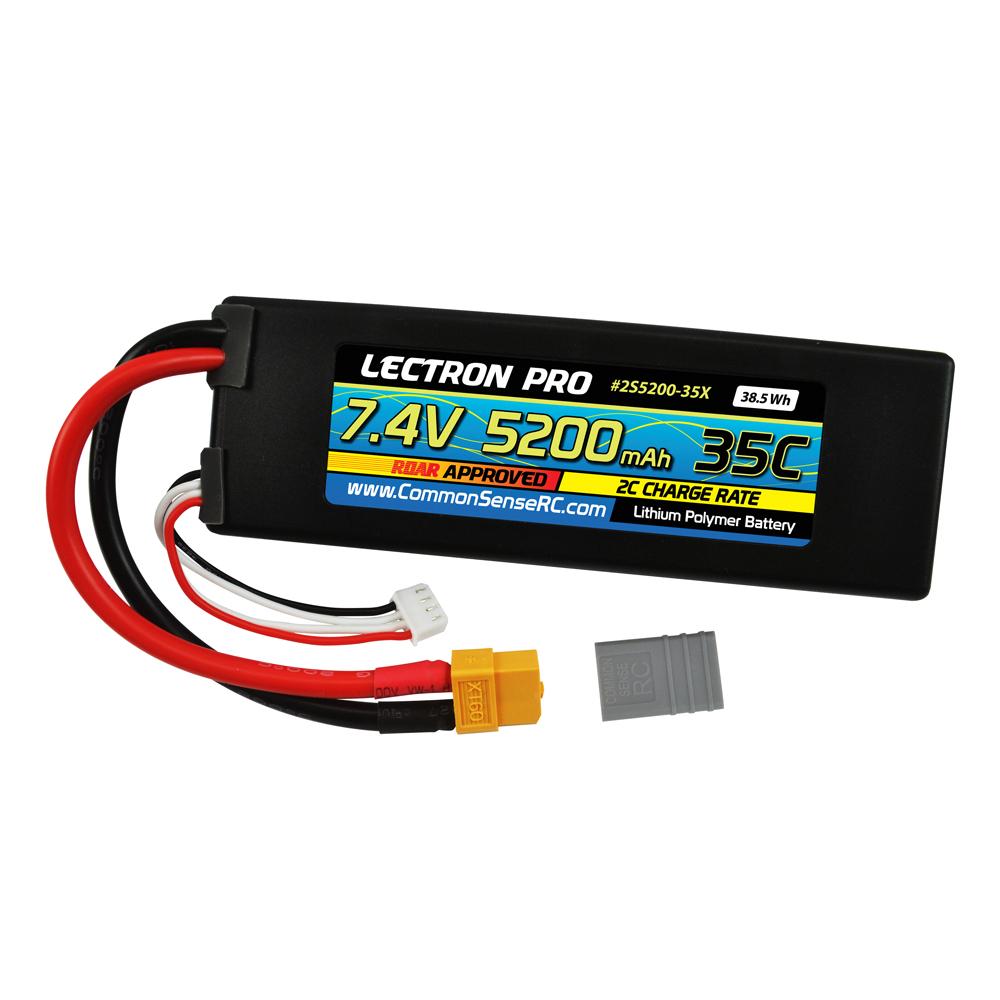 Battery - 7.4V 5200mAh 35C Lipo Battery with XT60 Connector + CSRC ada