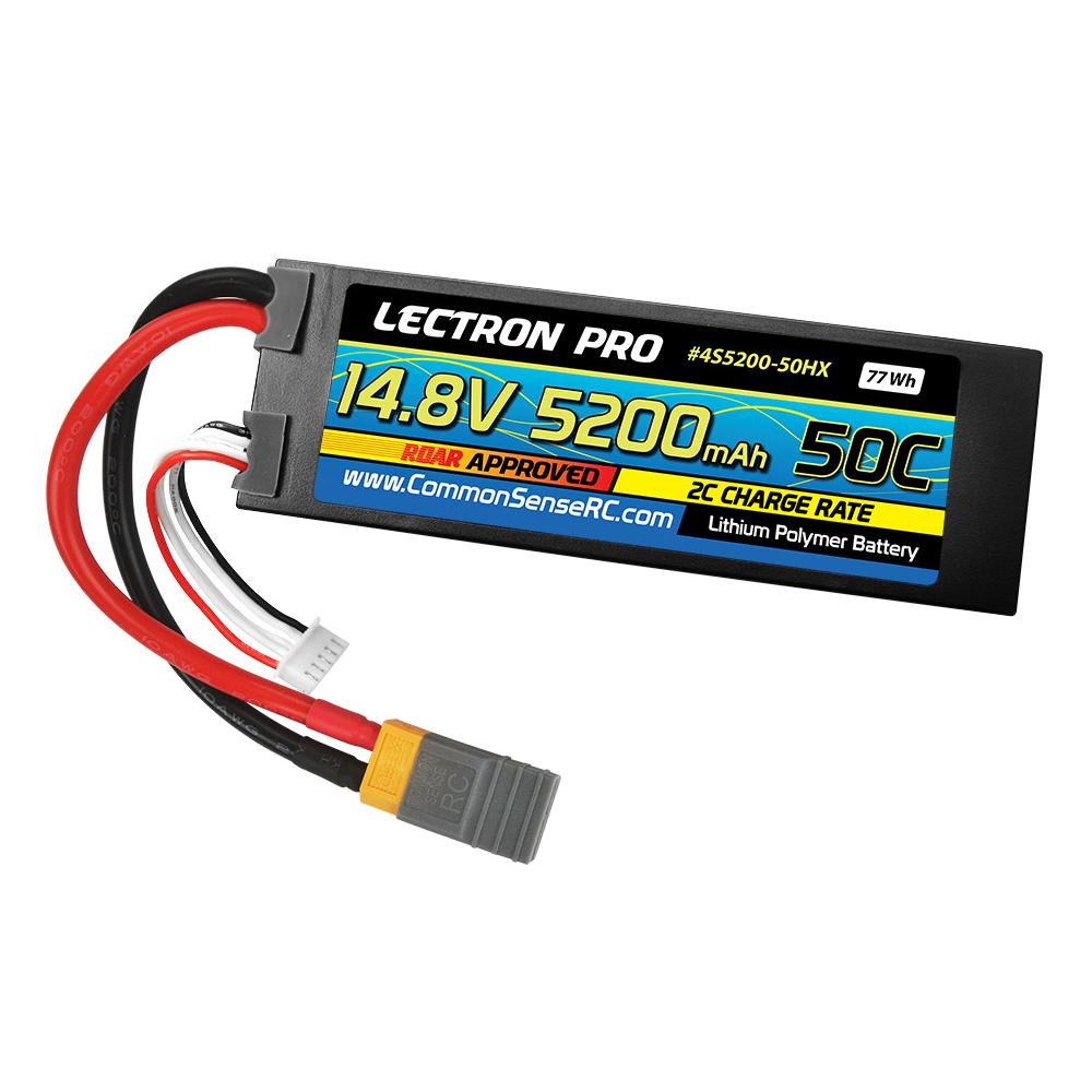 Lectron 14.8V 5200mAh 50C Lipo Hard Case w/ XT60 and CSRC Adapter