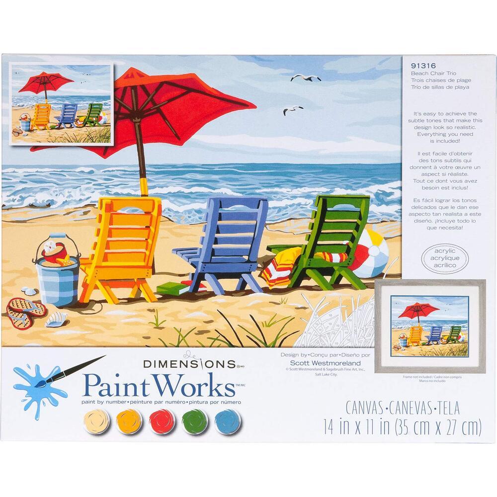 Dimensions Beach Chair Trio Paint-by-Number Kit