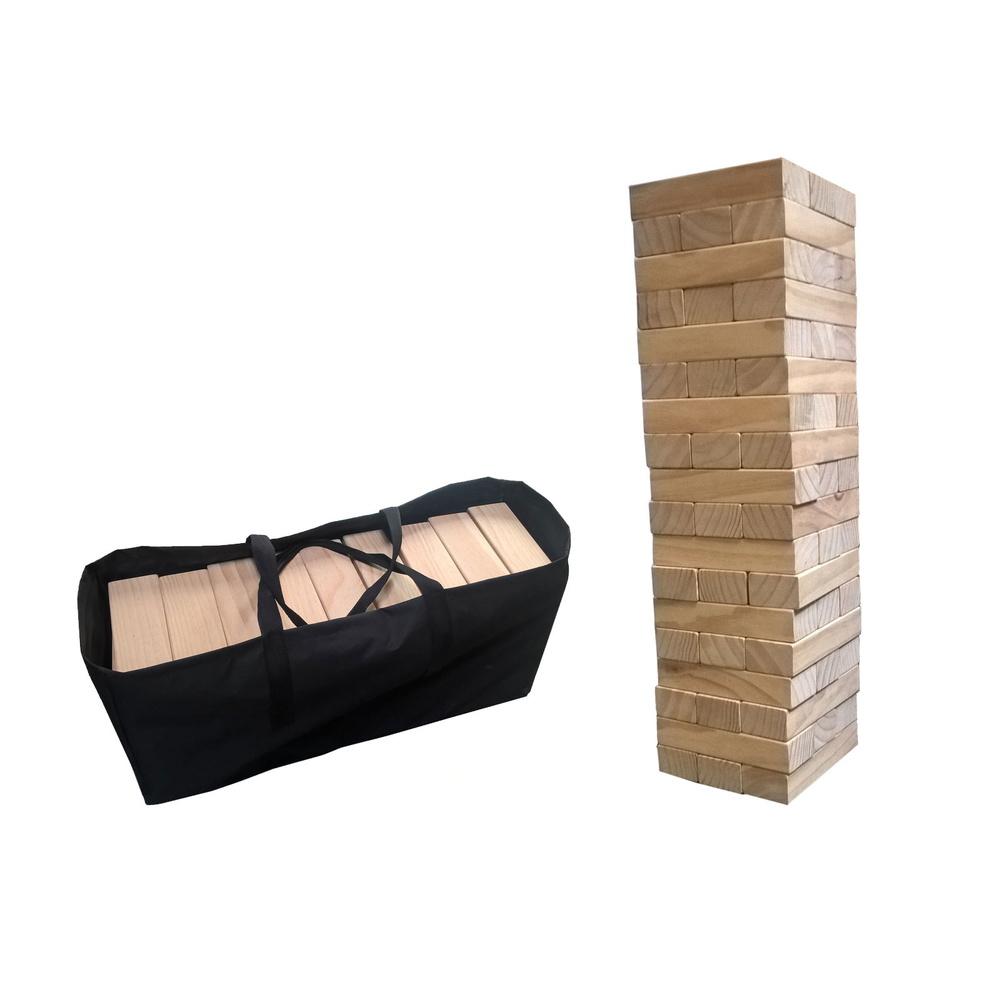 Giant Wood Block Stacking Tower That Tumbles Down When You Play - 29"