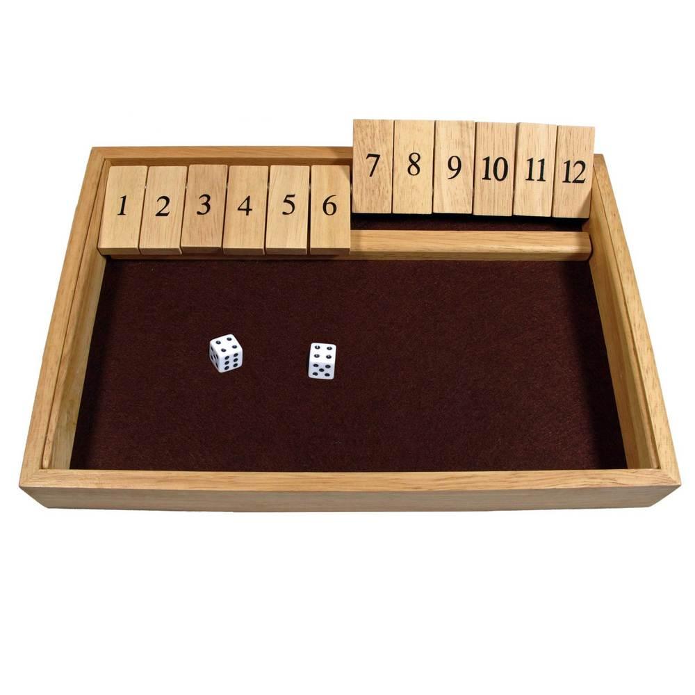 Deluxe Wood Shut the Box Game - 12 Numbers