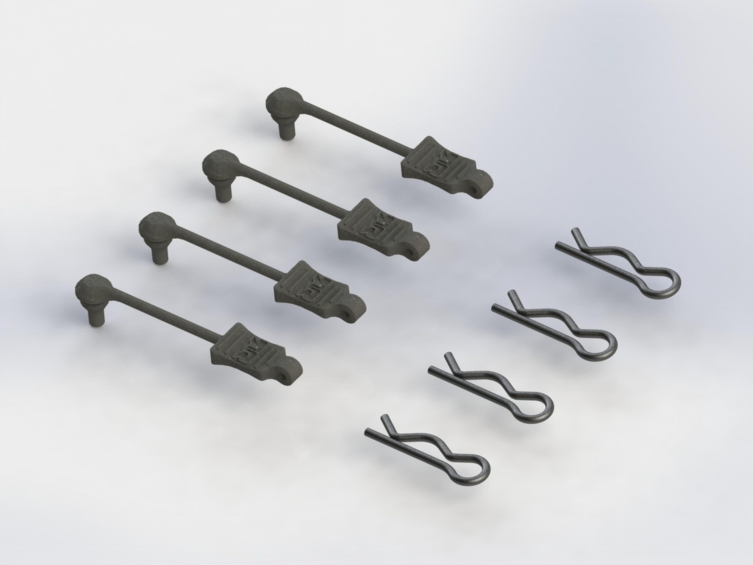 Body Clip Retainer 1/8 Scale Black (4)