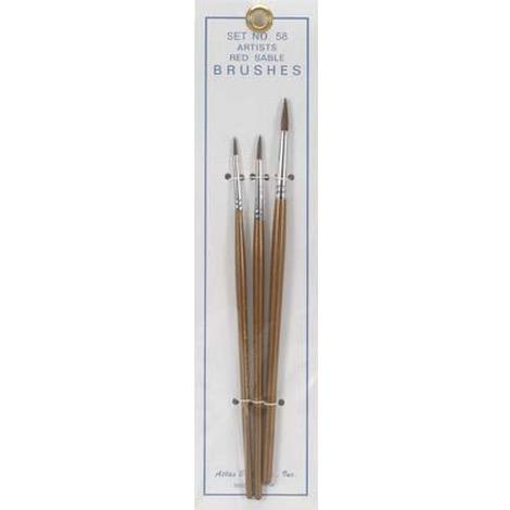 Red Sable 3pc Brush Set 1-3-5