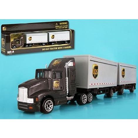 1/87 UPS Tractor w/2 Trailers (Die Cast)