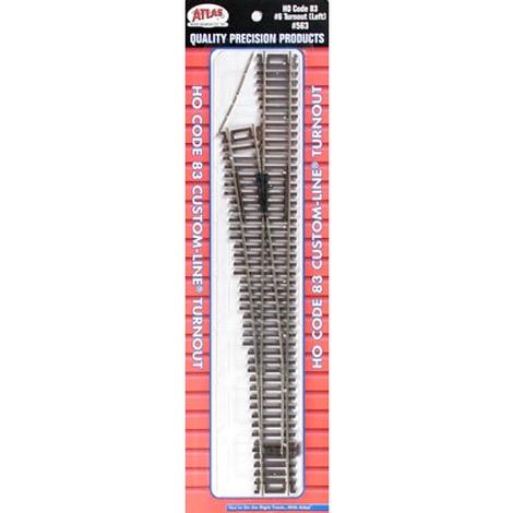 HO Code 83 #6 Custom Line Turnout Left