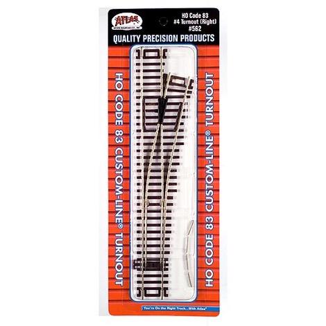 HO Code 83 #4 Turnout Right