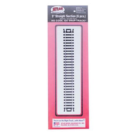 HO Code 100 9" Straight Nickel Silver (6)