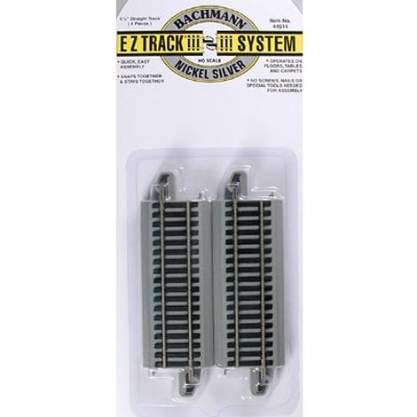 HO Nickel Silver E-Z Track System 4-1/2" Straight Track