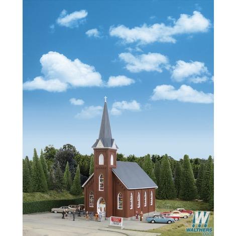 HO Kit - Walthers Cornerstone Brick Church
