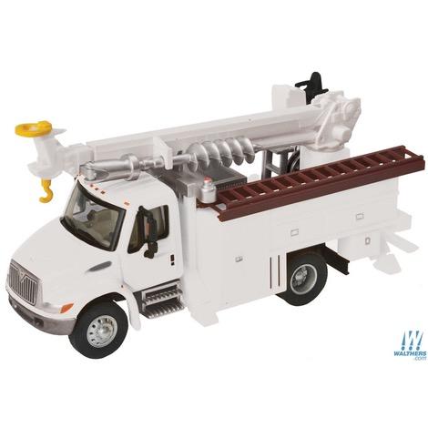 HO International(R) 4300 Utility Truck w/Drill - Assembled -- White