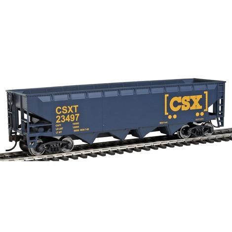 HO Offset Hopper -- CSX Transportation (blue, yellow Boxcar Logo)