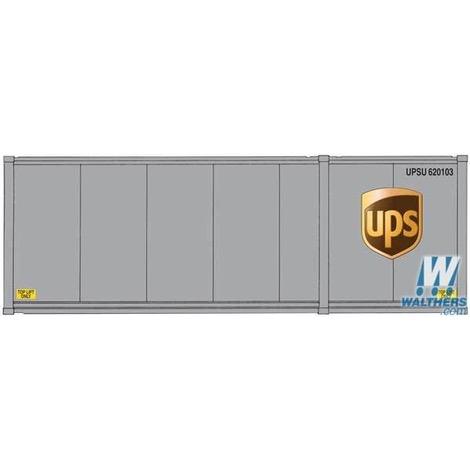 HO 28 Container w/Chassis 2-Pack UPS Modern Shield Logo-Assembled