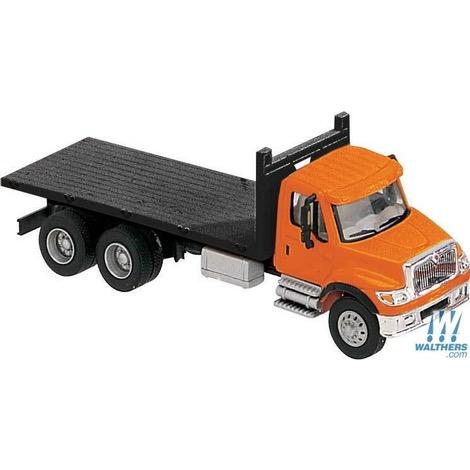 HO International(R) 7600 3-Axle Flatbed Truck - Assembled - Orange