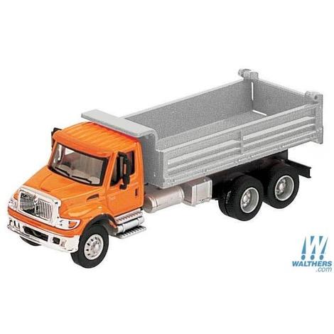 HO International(R) 7600 3-Axle Heavy-Duty Dump Truck - Orange/Silver