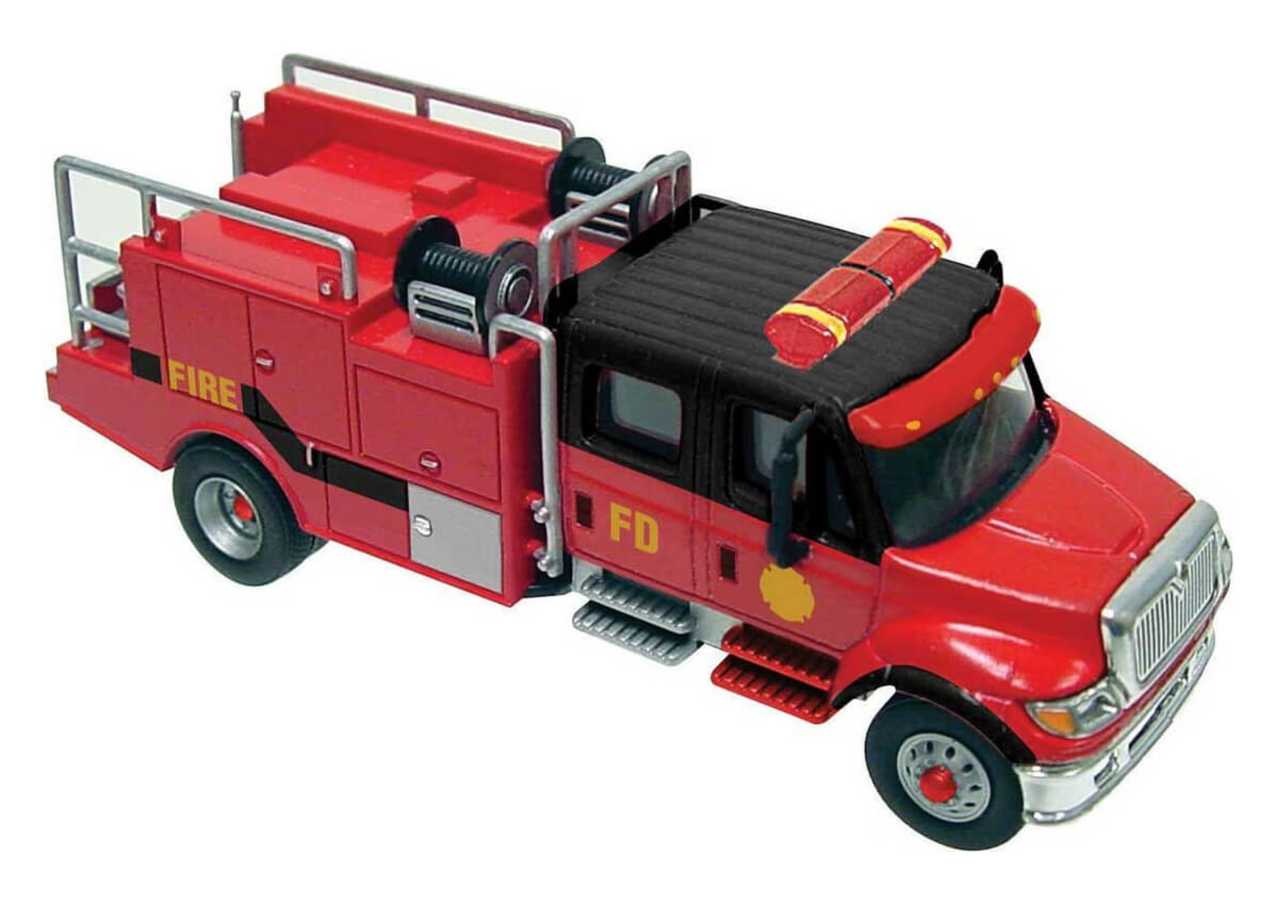 Walthers HO International 7600 2-Axle Crew-Cab Brush Fire Truck (Red)