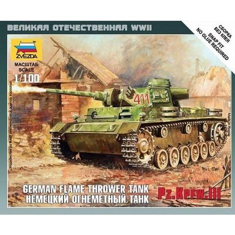 1/100 Panzer III Flamethrower Tank Snap Kit