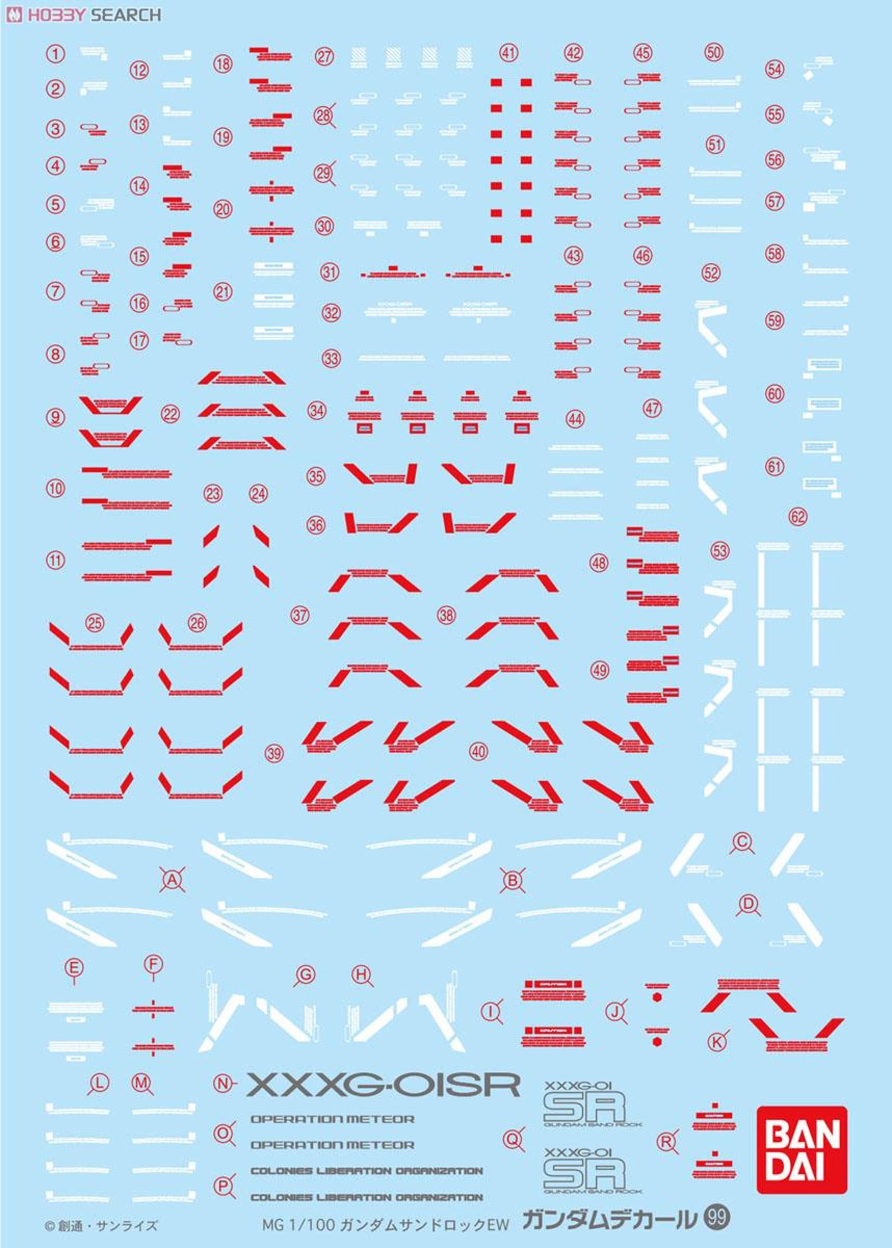 1/100 MG GD-99 Sandrock Gundam EW ver. Decals