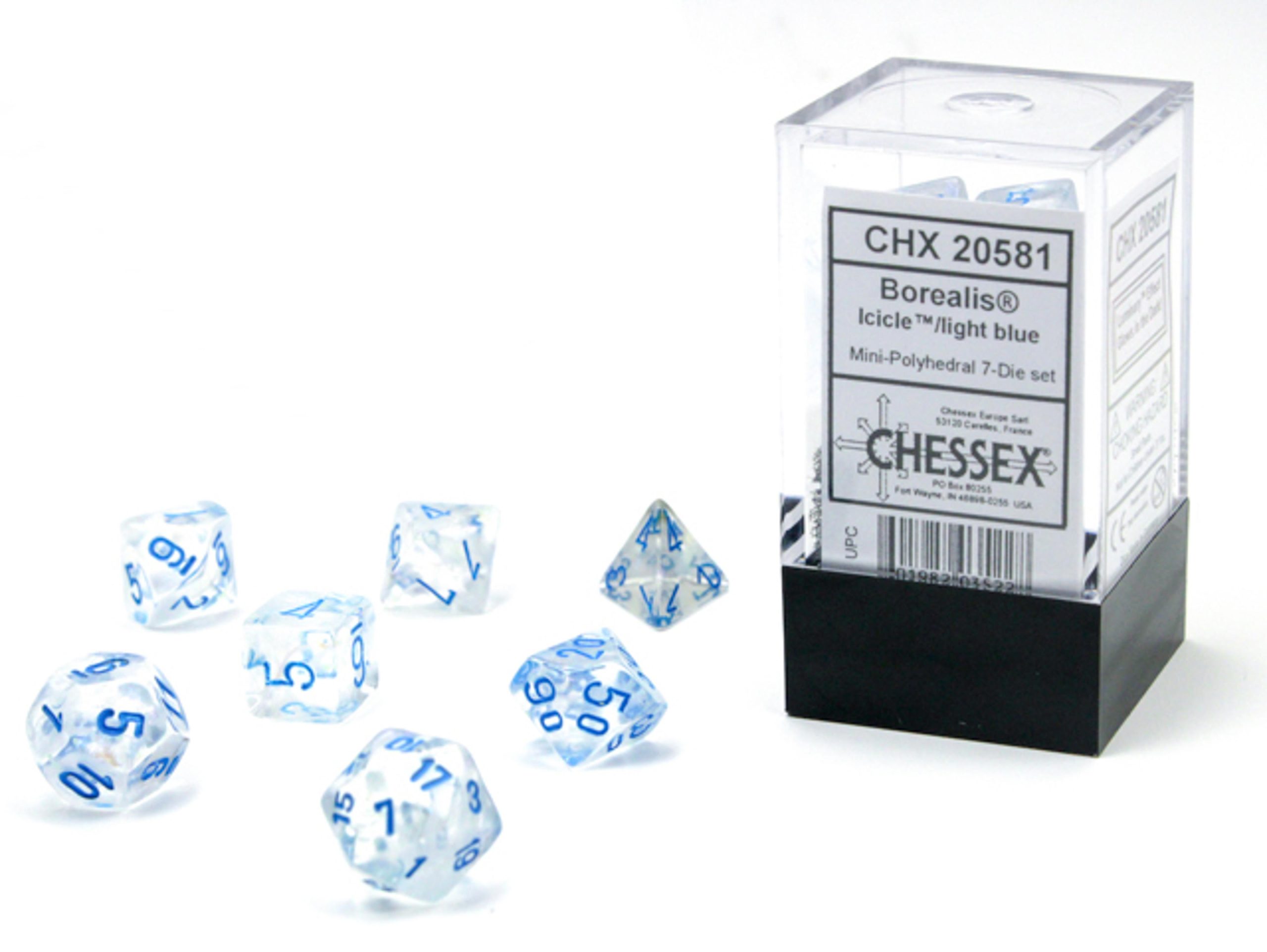 Chessex Borealis Mini-Polyhedral Icicle Die Set with Luminary Effect