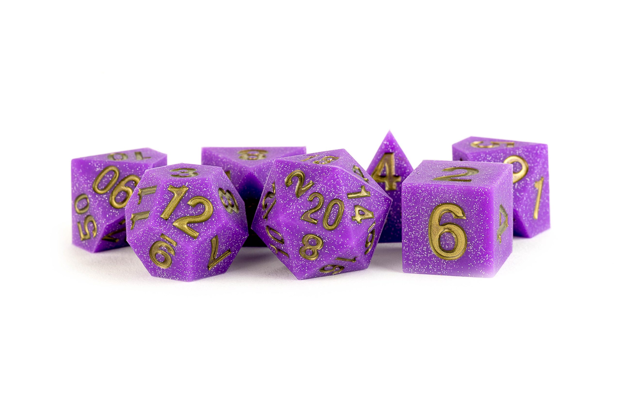 Metallic Dice - Regal Ricochet Sharp Edge Silicone Rubber Polyhedral Dice Set