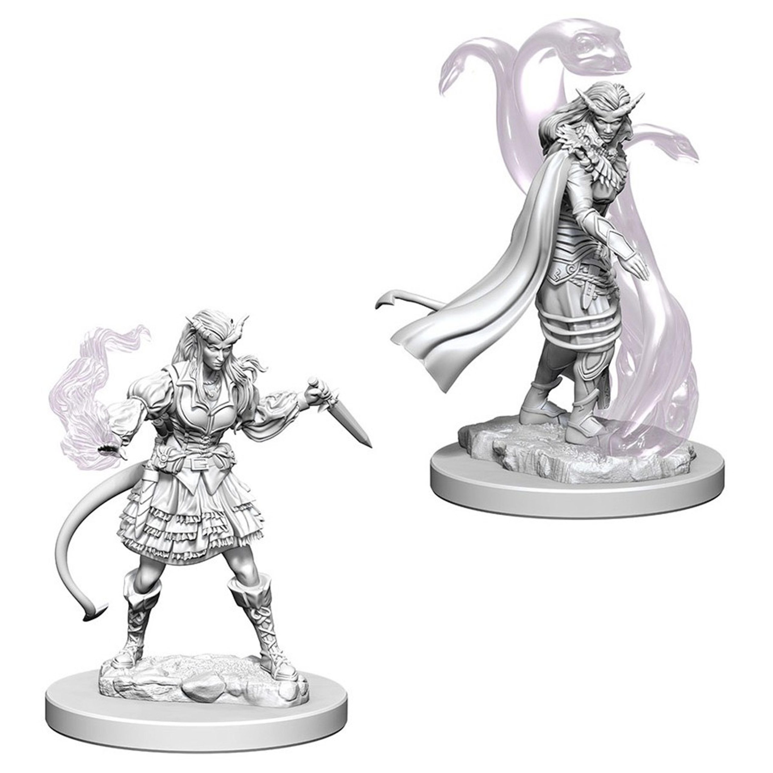 WizKids Nolzurs Marvelous Unpainted Minis: Female Tielfing Sorcerer (2 ct)