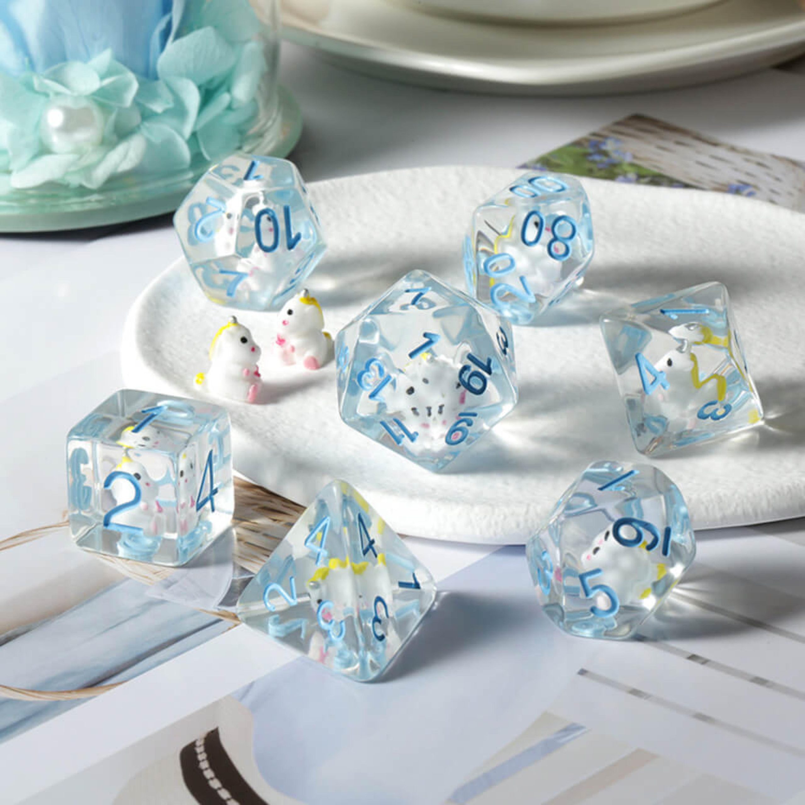 Dice Habit Polyhedral Resin 7 Die Set - Unicorn