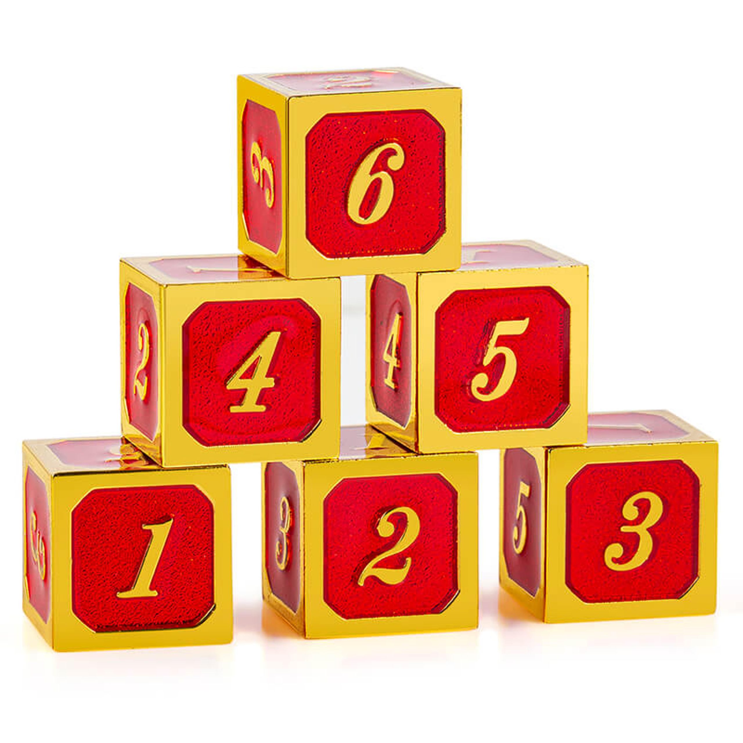 Dice Habit Metal and Enamel 12pc D6 Set - Red/Gold