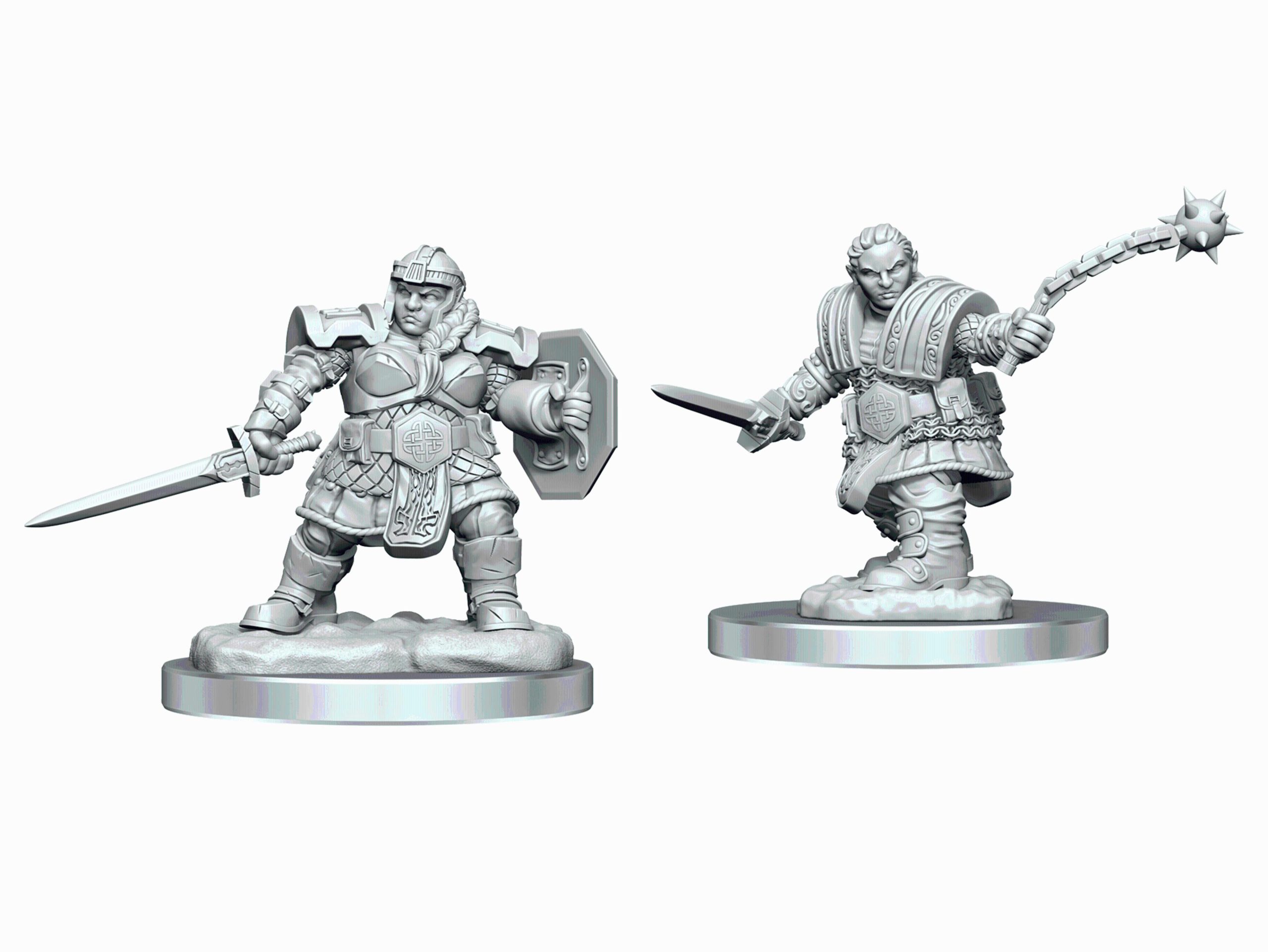 WizKids Nolzurs Marevlous Unpainted Minis: Dwarf Fighter Female (2 ct)