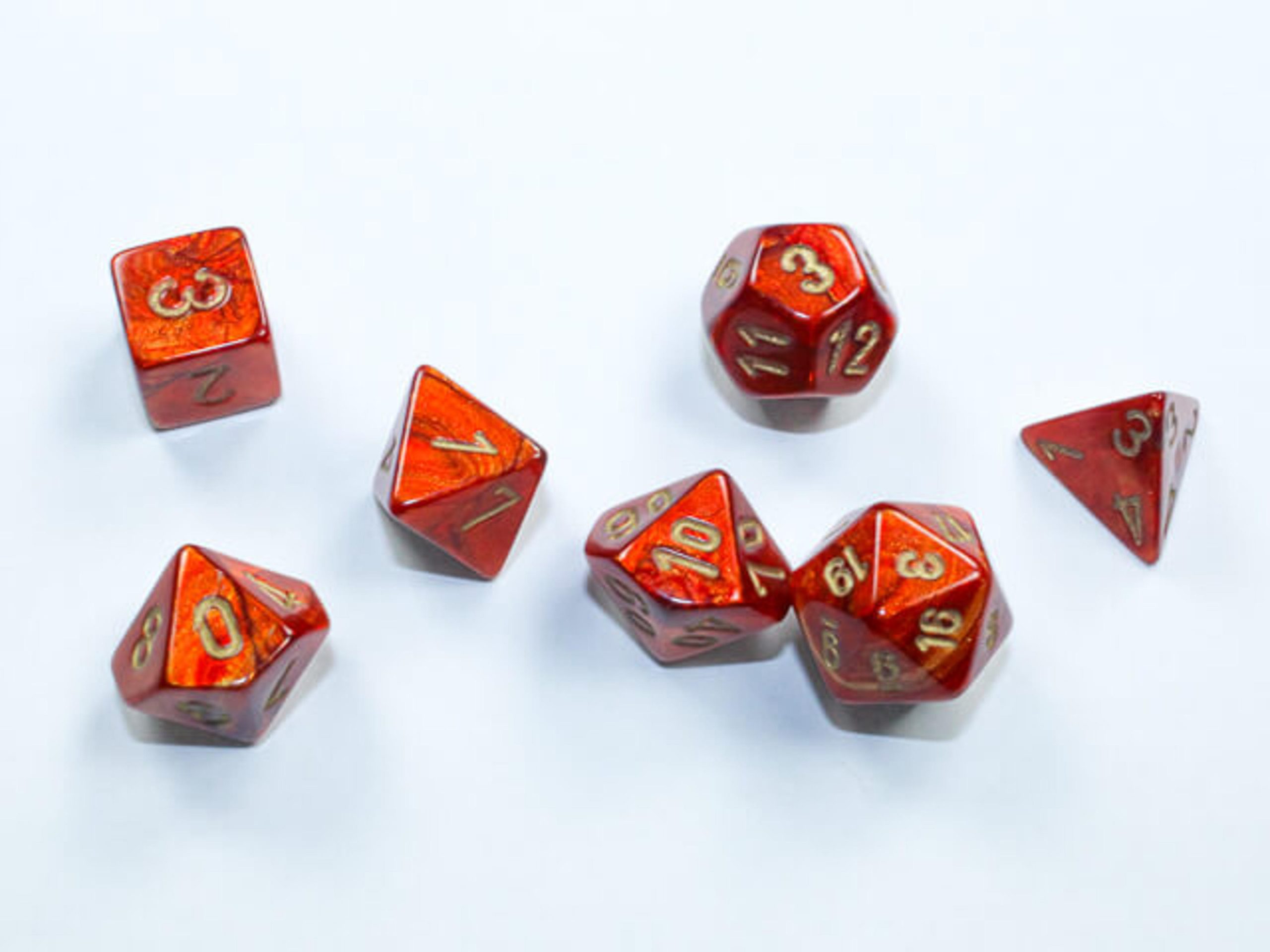 Chessex Scarab Mini-Polyhedral Scarlet/Gold 7 Die Set