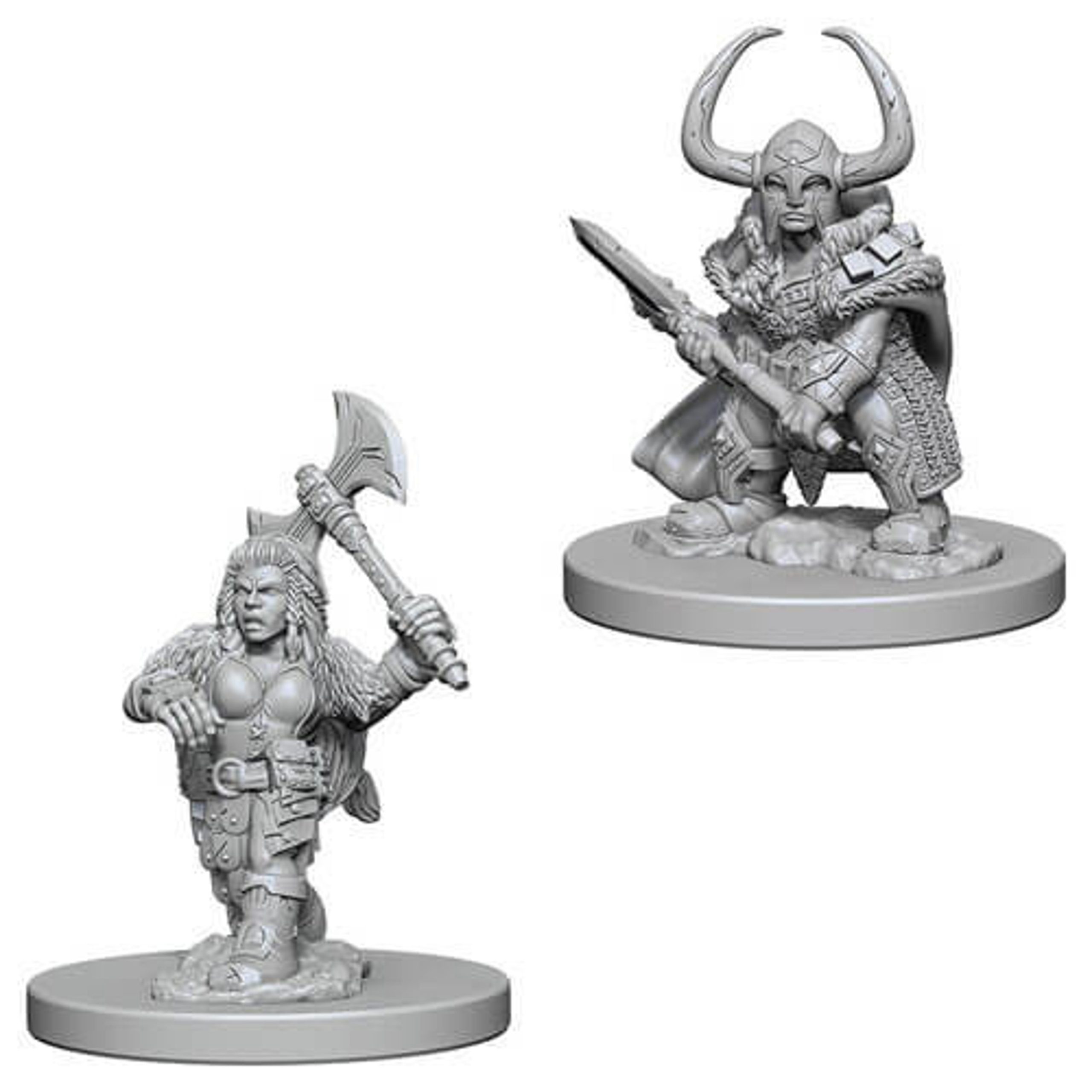Nolzurs Marvelous Unpainted Minis: W4 Dwarf Female Barbarian (2 ct)