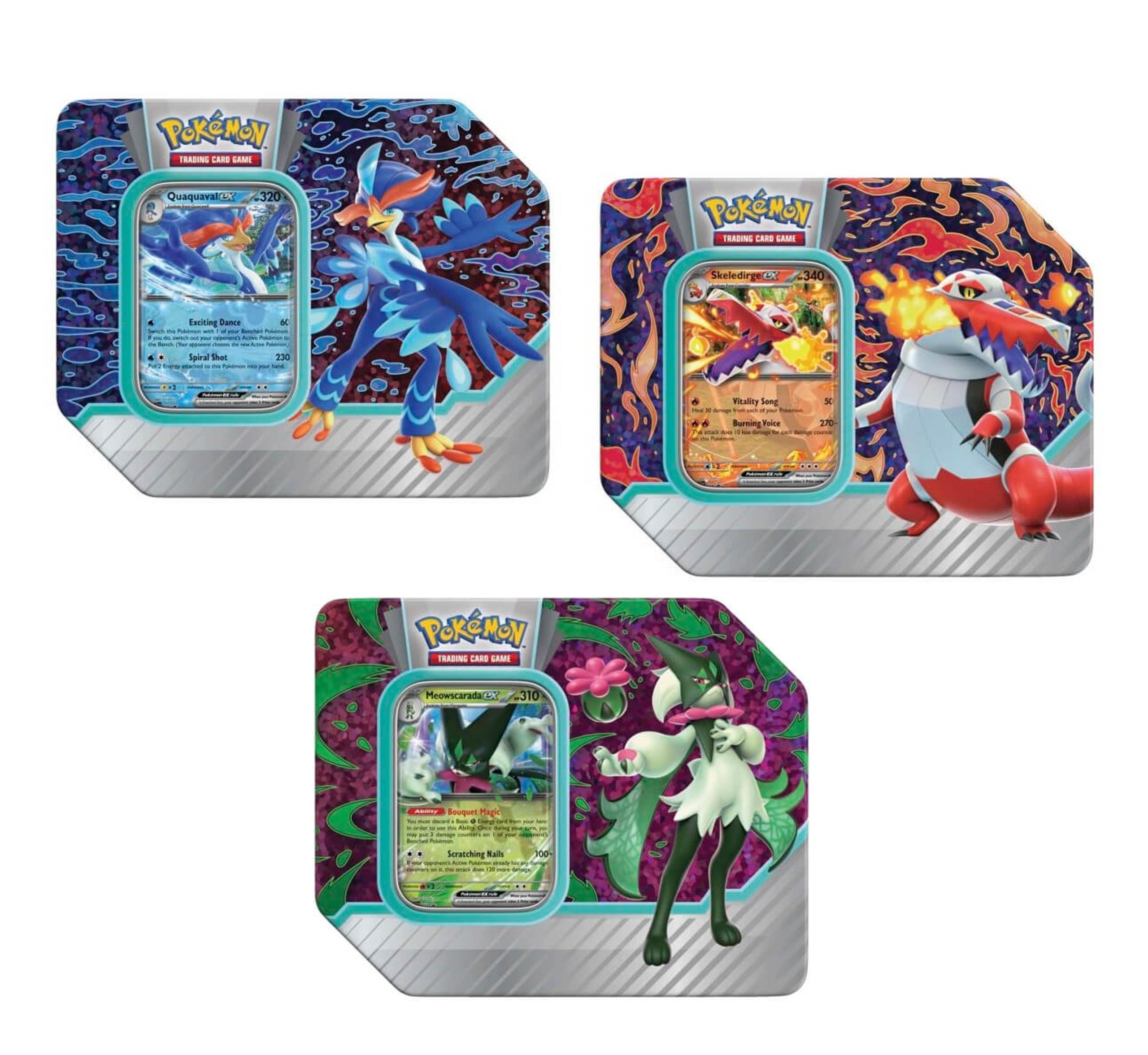 Pokemon TCG: Paldea Partners Tin (Quauaval ex / Skeledirge ex / Meowscarda ex) (1)