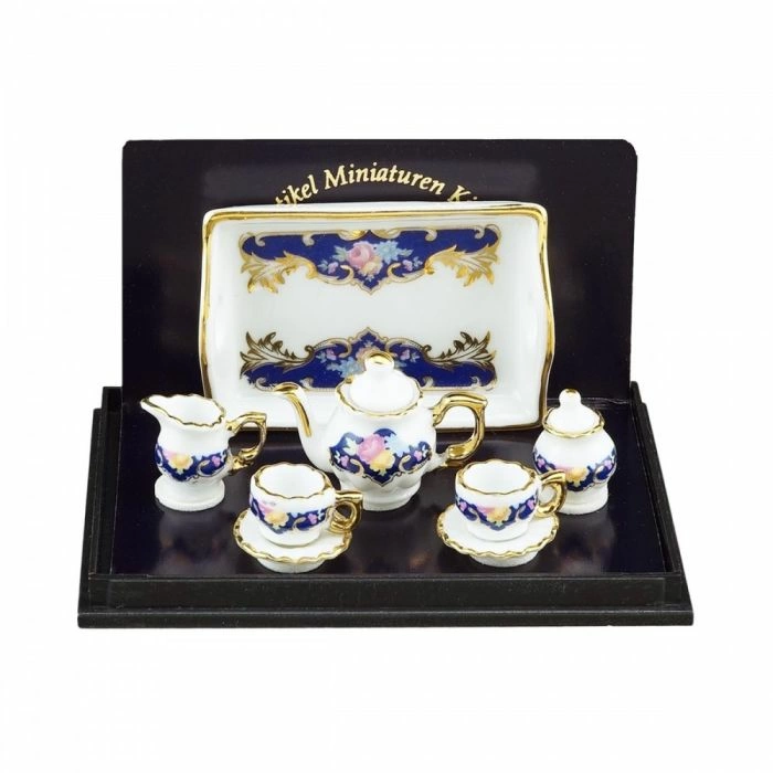 Tea Set with Royal Blue Design